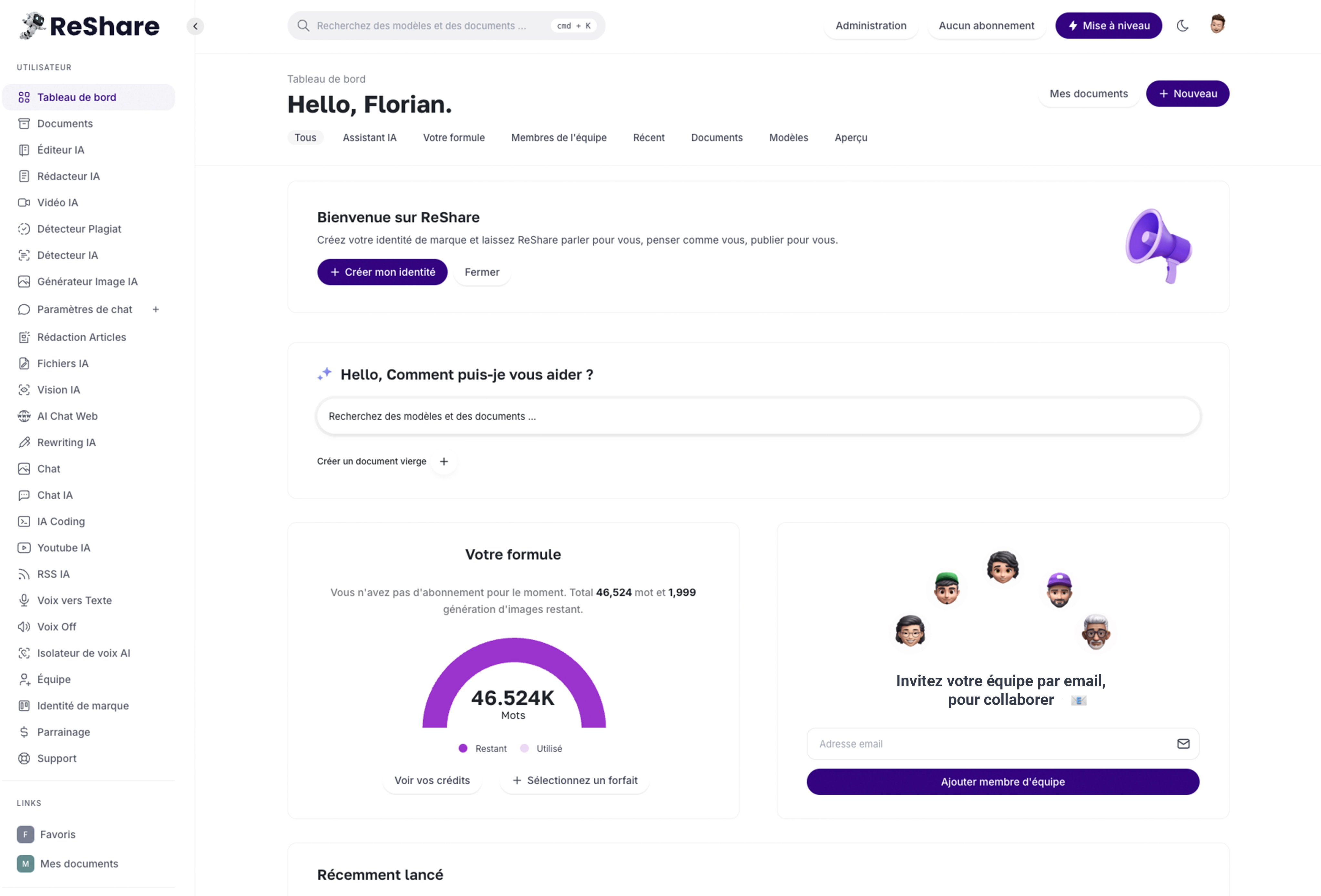Image of ReShare dashboard